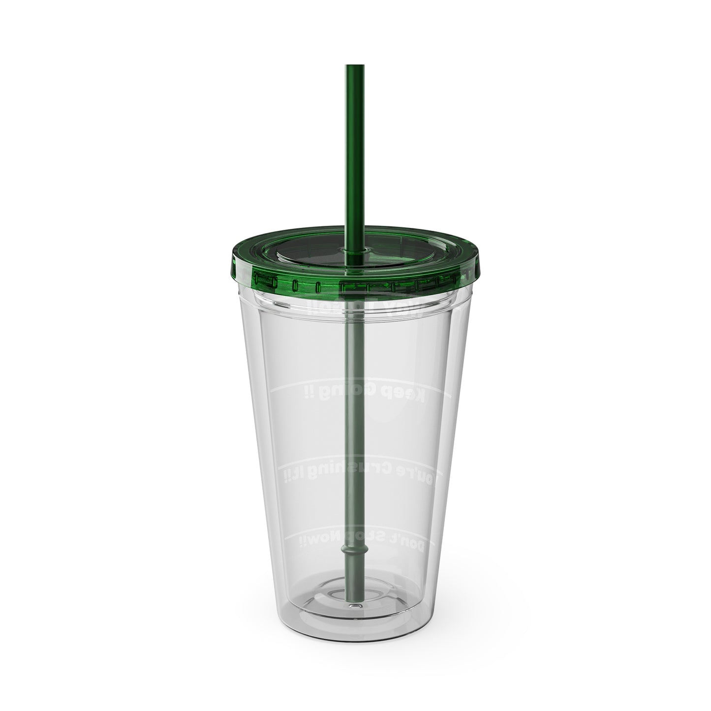 Inspirational Tumbler with Straw - 16oz 'Keep Going!' Motivational Drinkware