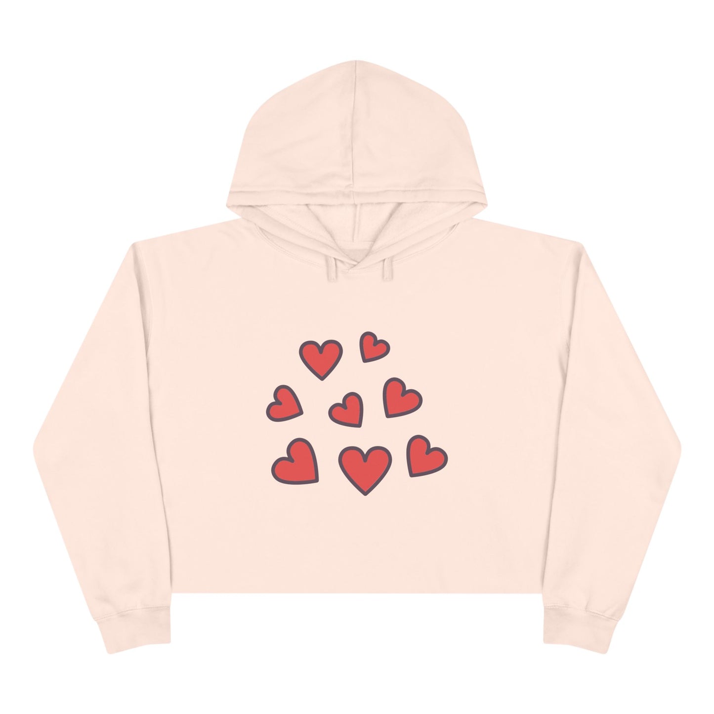 Hearts Crop Hoodie