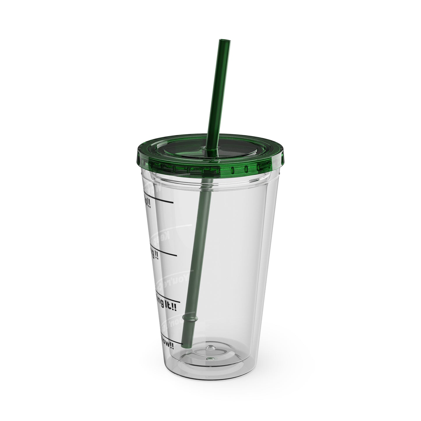 Inspirational Tumbler with Straw - 16oz 'Keep Going!' Motivational Drinkware