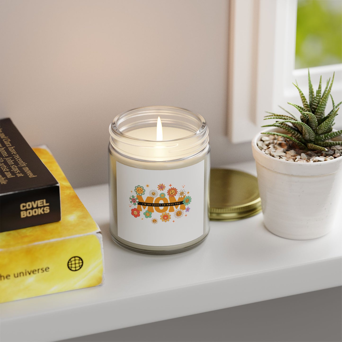 "Lucky to have you MOM" Candle