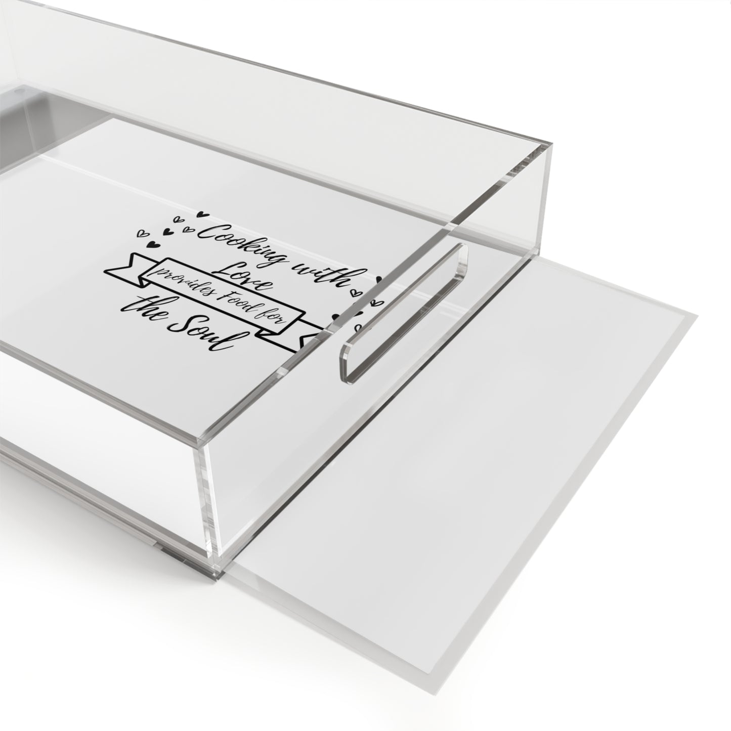 Inspirational Acrylic Serving Tray - "Cooking with Love" Design