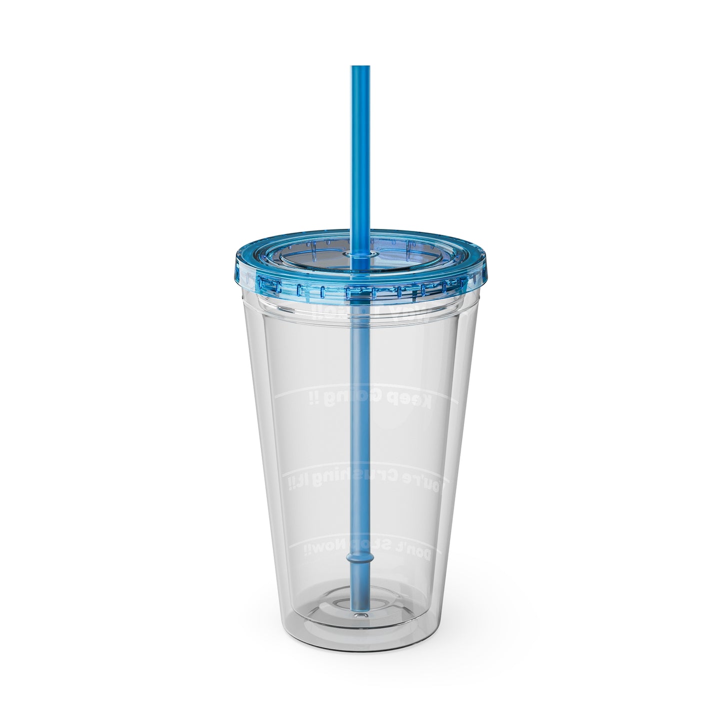 Inspirational Tumbler with Straw - 16oz 'Keep Going!' Motivational Drinkware