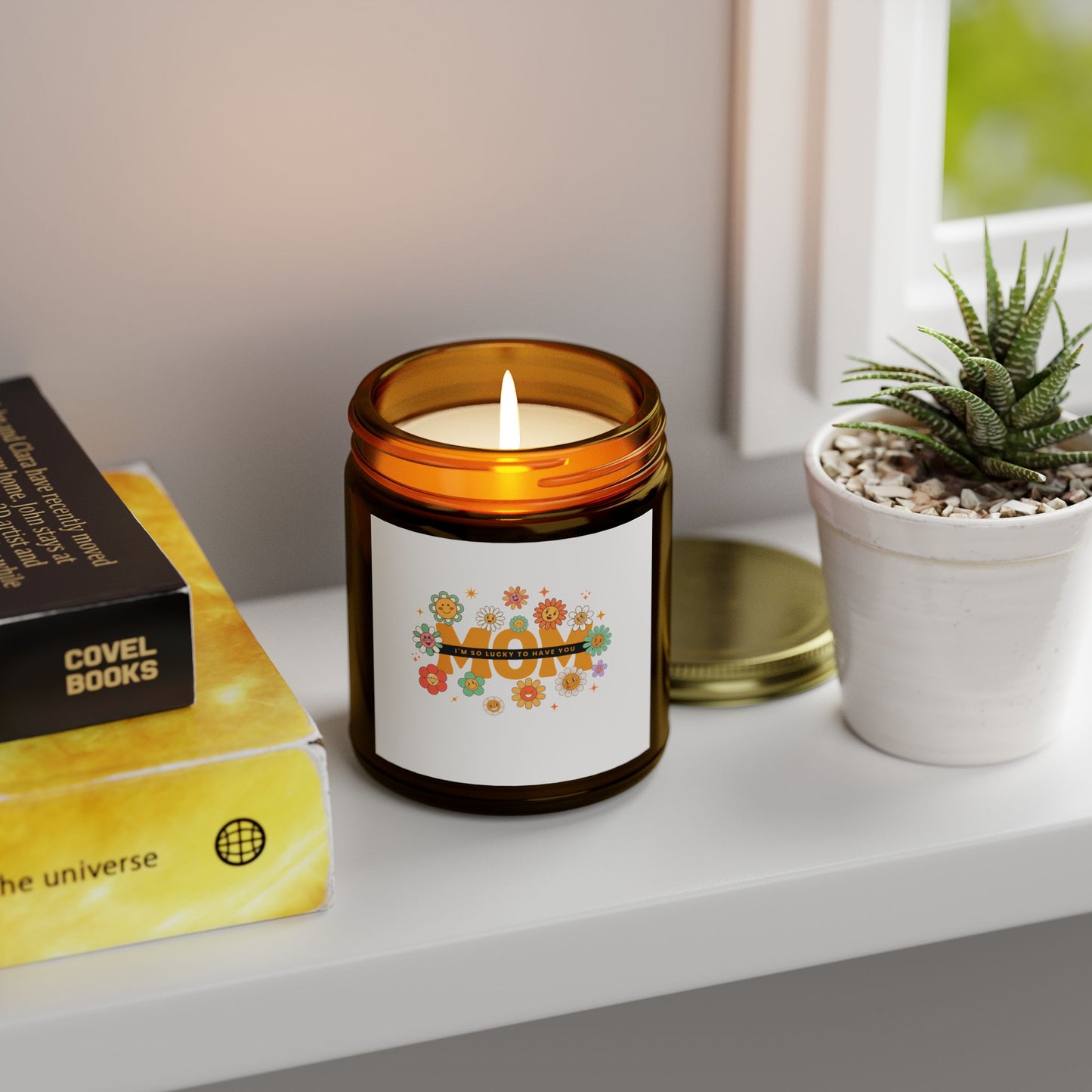 "Lucky to have you MOM" Candle