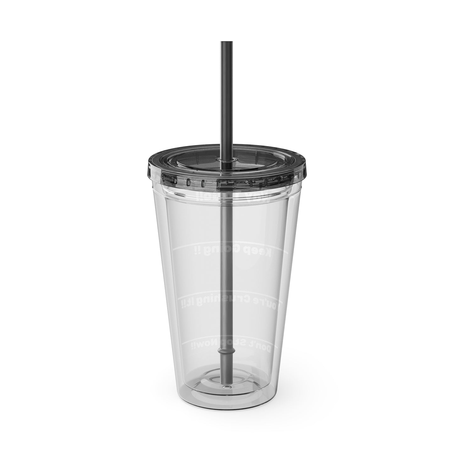 Inspirational Tumbler with Straw - 16oz 'Keep Going!' Motivational Drinkware
