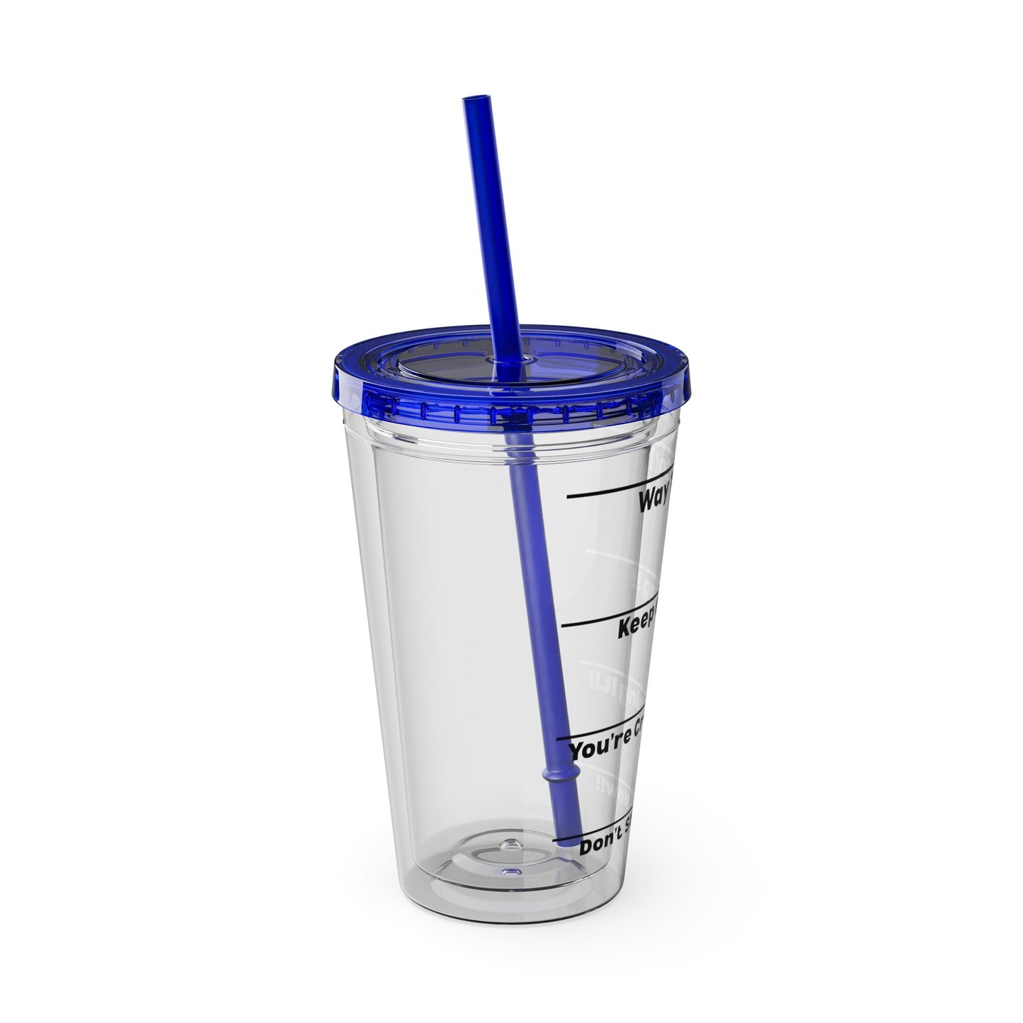 Inspirational Tumbler with Straw - 16oz 'Keep Going!' Motivational Drinkware
