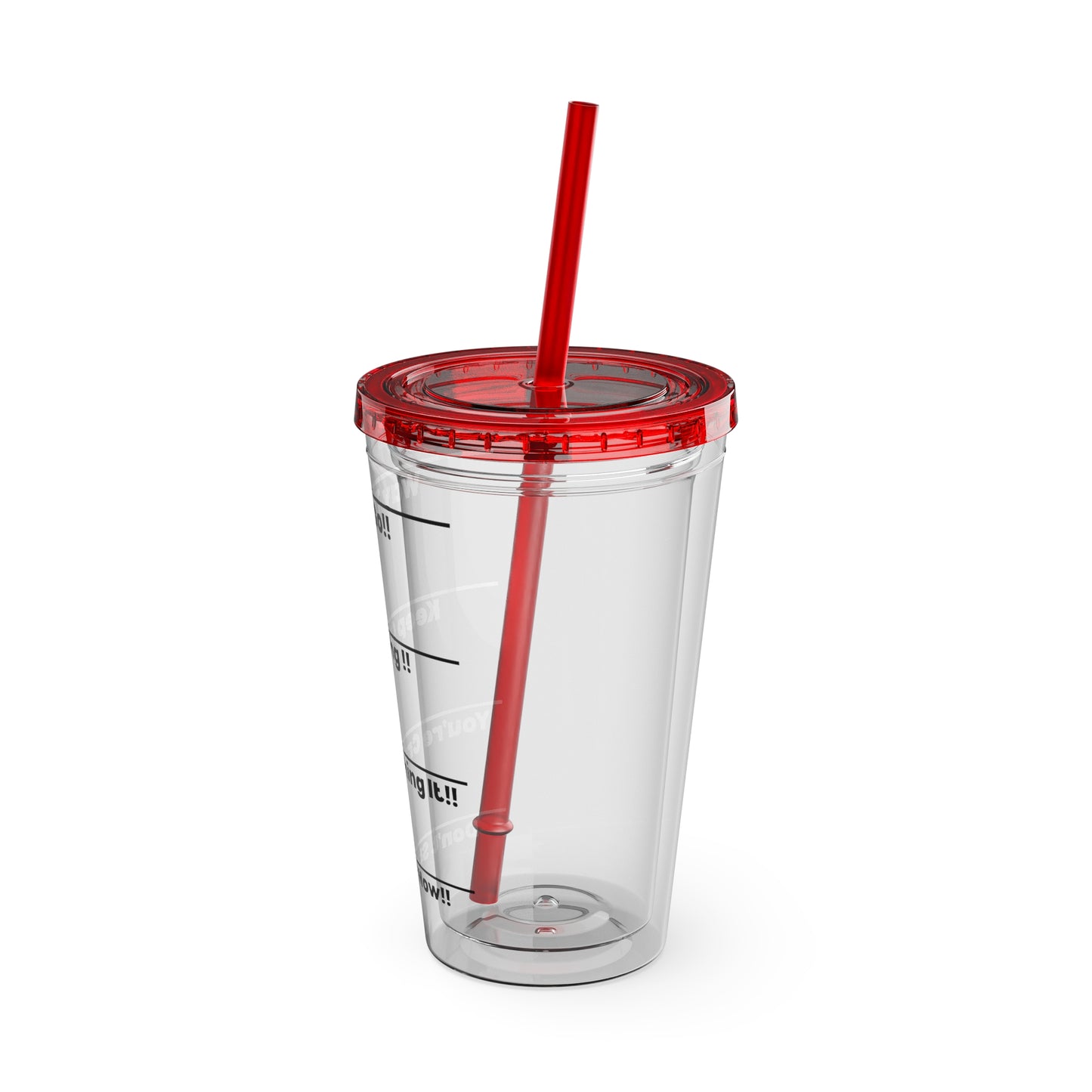 Inspirational Tumbler with Straw - 16oz 'Keep Going!' Motivational Drinkware