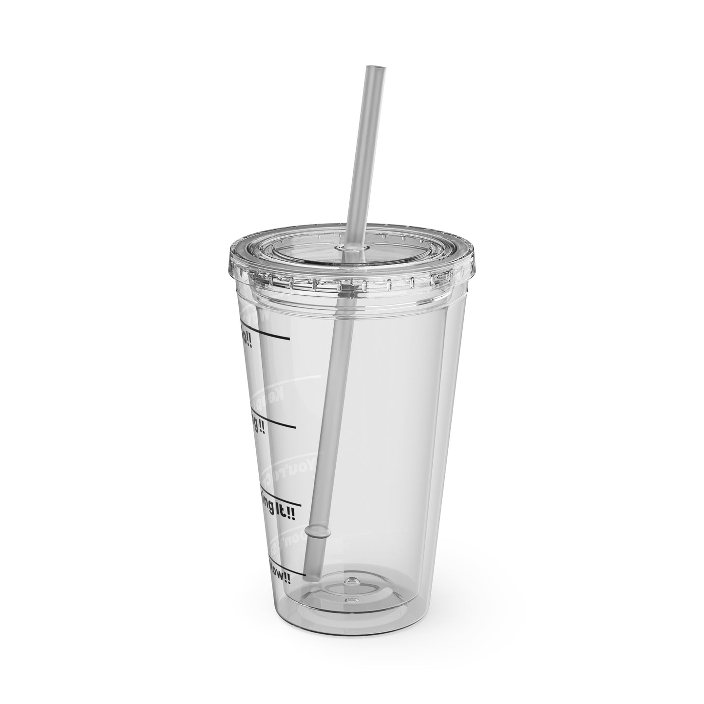 Inspirational Tumbler with Straw - 16oz 'Keep Going!' Motivational Drinkware