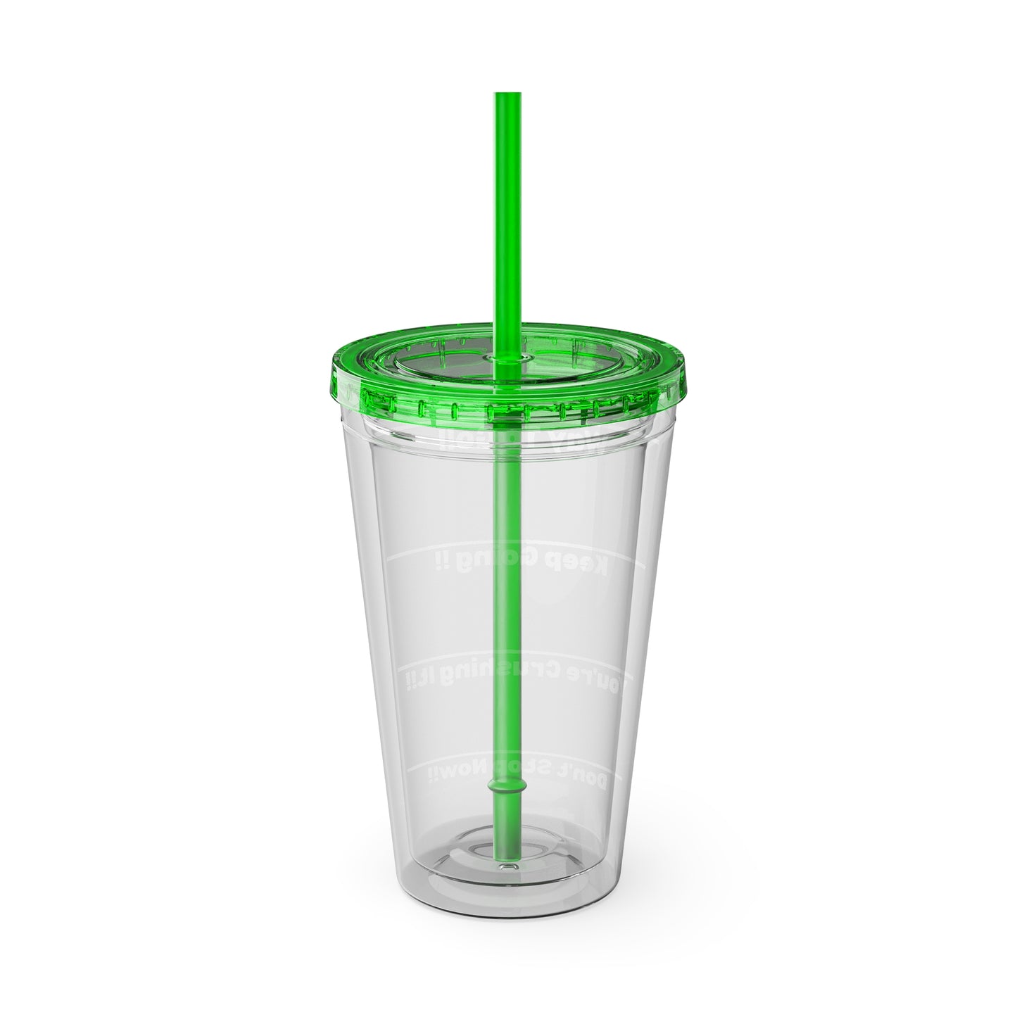 Inspirational Tumbler with Straw - 16oz 'Keep Going!' Motivational Drinkware