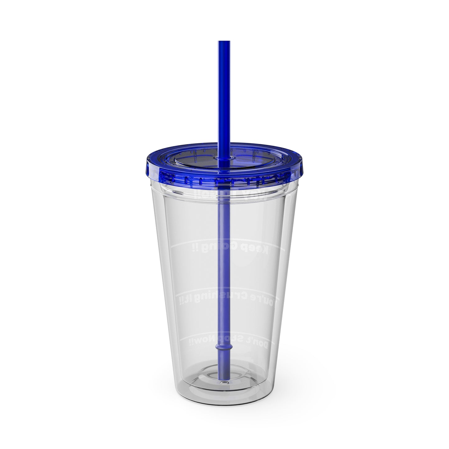 Inspirational Tumbler with Straw - 16oz 'Keep Going!' Motivational Drinkware