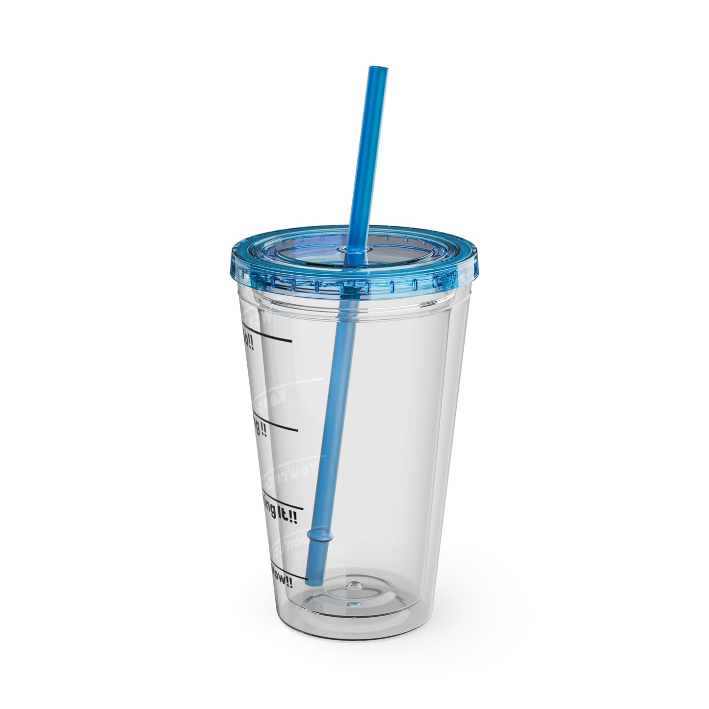 Inspirational Tumbler with Straw - 16oz 'Keep Going!' Motivational Drinkware