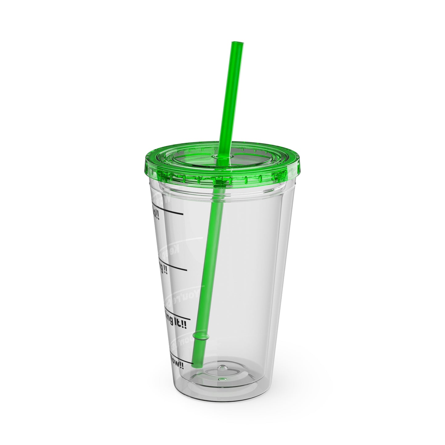 Inspirational Tumbler with Straw - 16oz 'Keep Going!' Motivational Drinkware