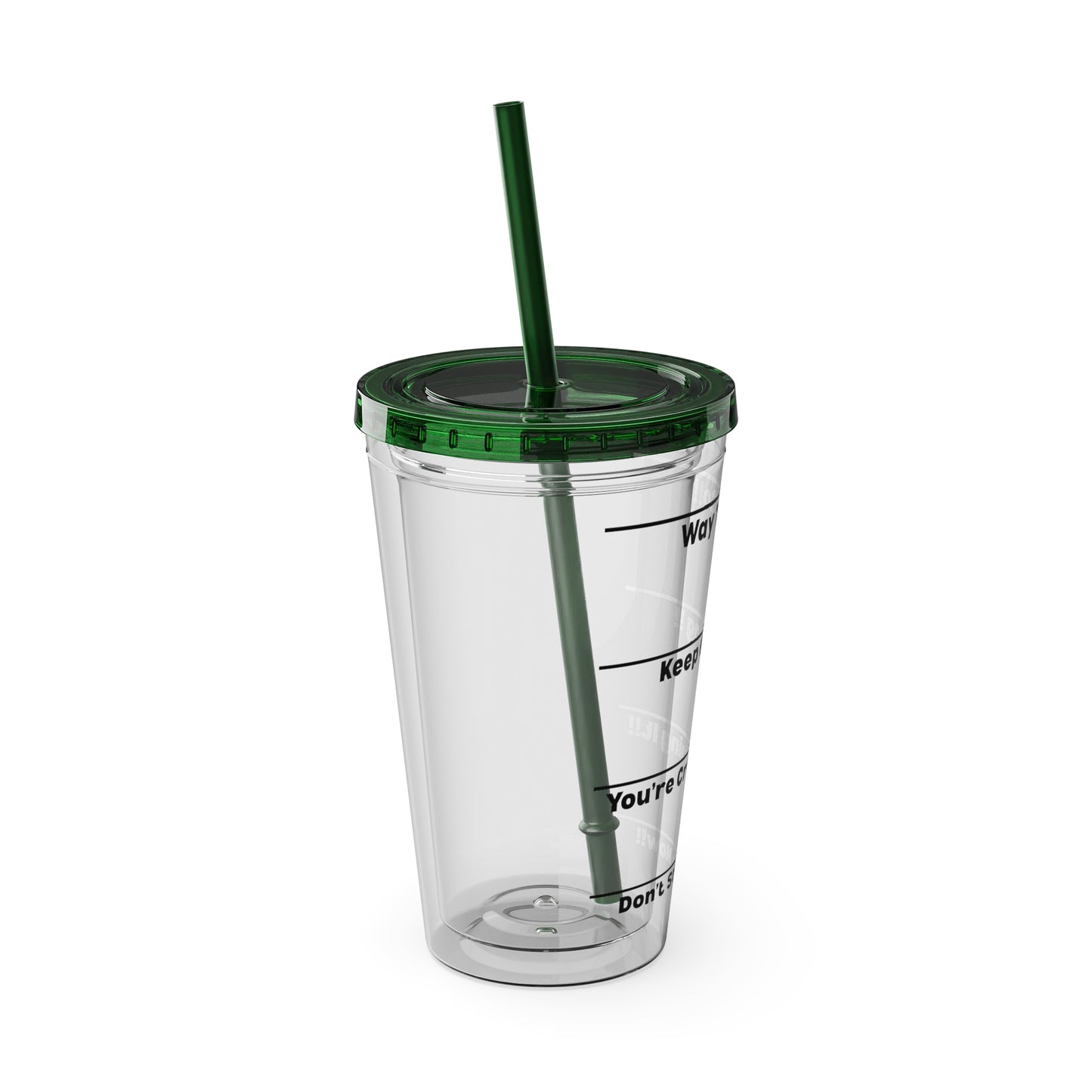 Inspirational Tumbler with Straw - 16oz 'Keep Going!' Motivational Drinkware