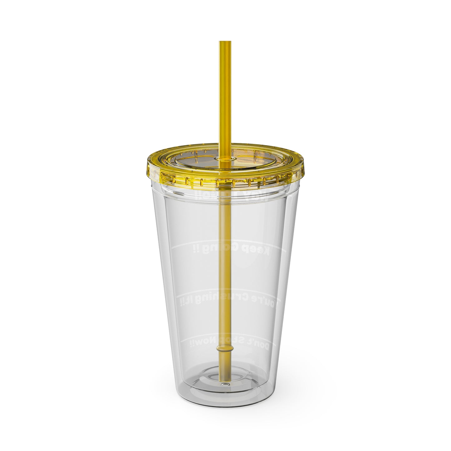 Inspirational Tumbler with Straw - 16oz 'Keep Going!' Motivational Drinkware