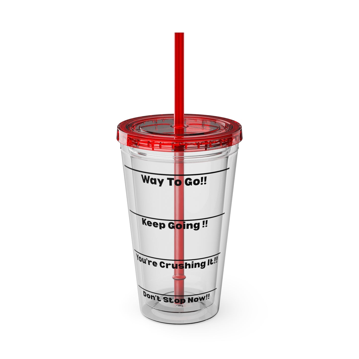 Inspirational Tumbler with Straw - 16oz 'Keep Going!' Motivational Drinkware