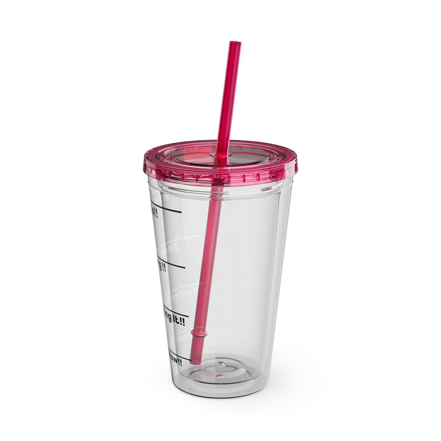 Inspirational Tumbler with Straw - 16oz 'Keep Going!' Motivational Drinkware