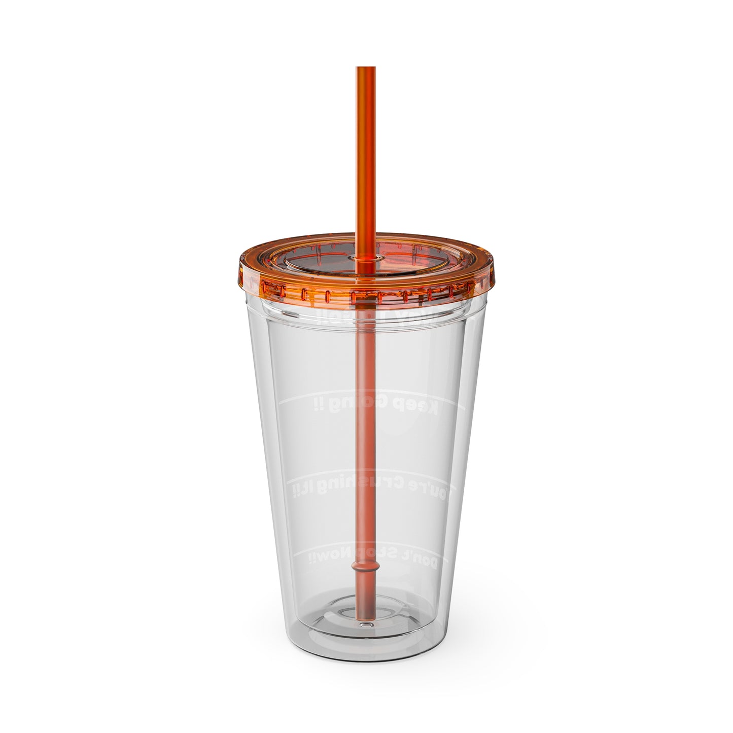 Inspirational Tumbler with Straw - 16oz 'Keep Going!' Motivational Drinkware
