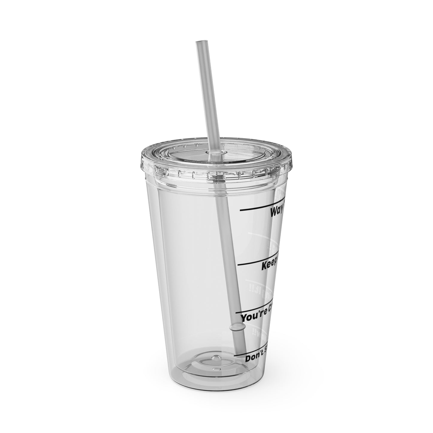 Inspirational Tumbler with Straw - 16oz 'Keep Going!' Motivational Drinkware