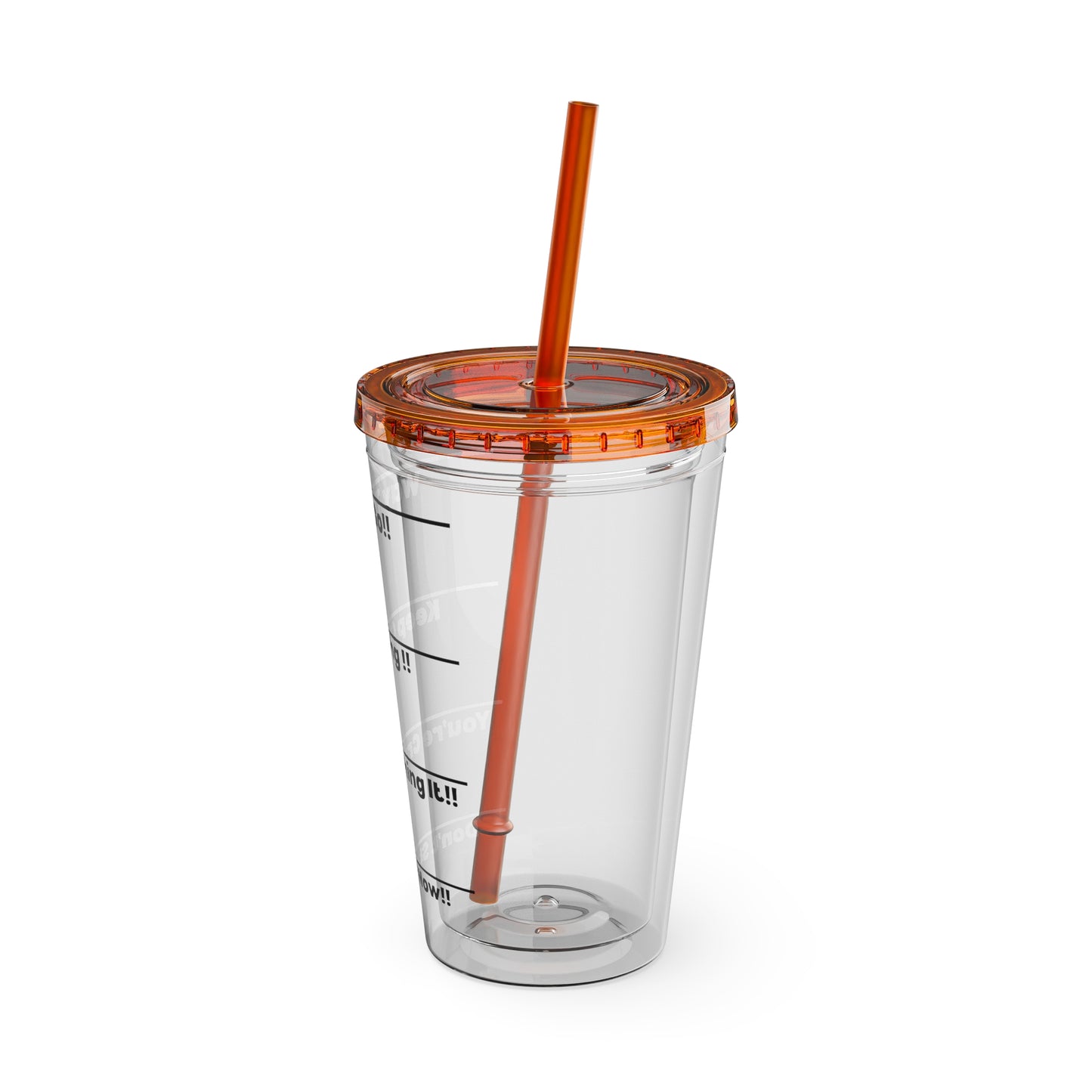 Inspirational Tumbler with Straw - 16oz 'Keep Going!' Motivational Drinkware