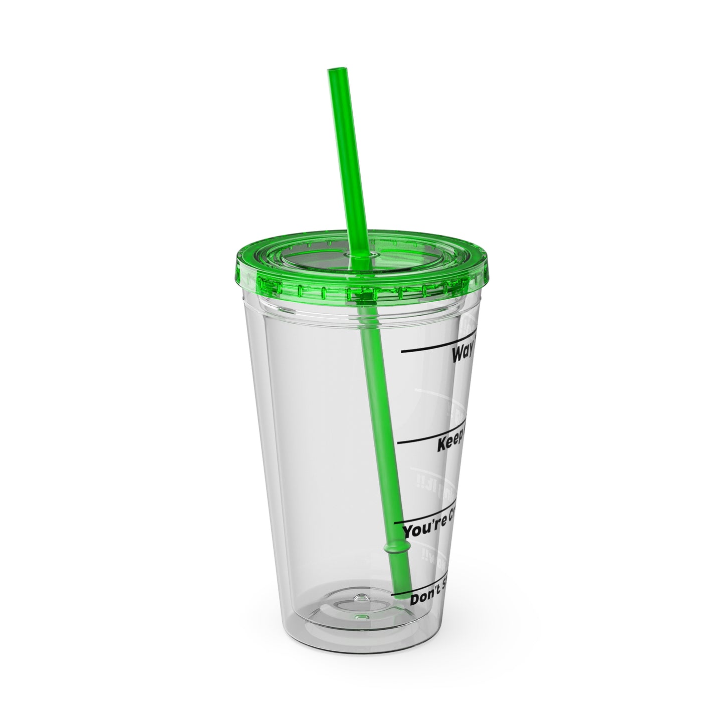 Inspirational Tumbler with Straw - 16oz 'Keep Going!' Motivational Drinkware