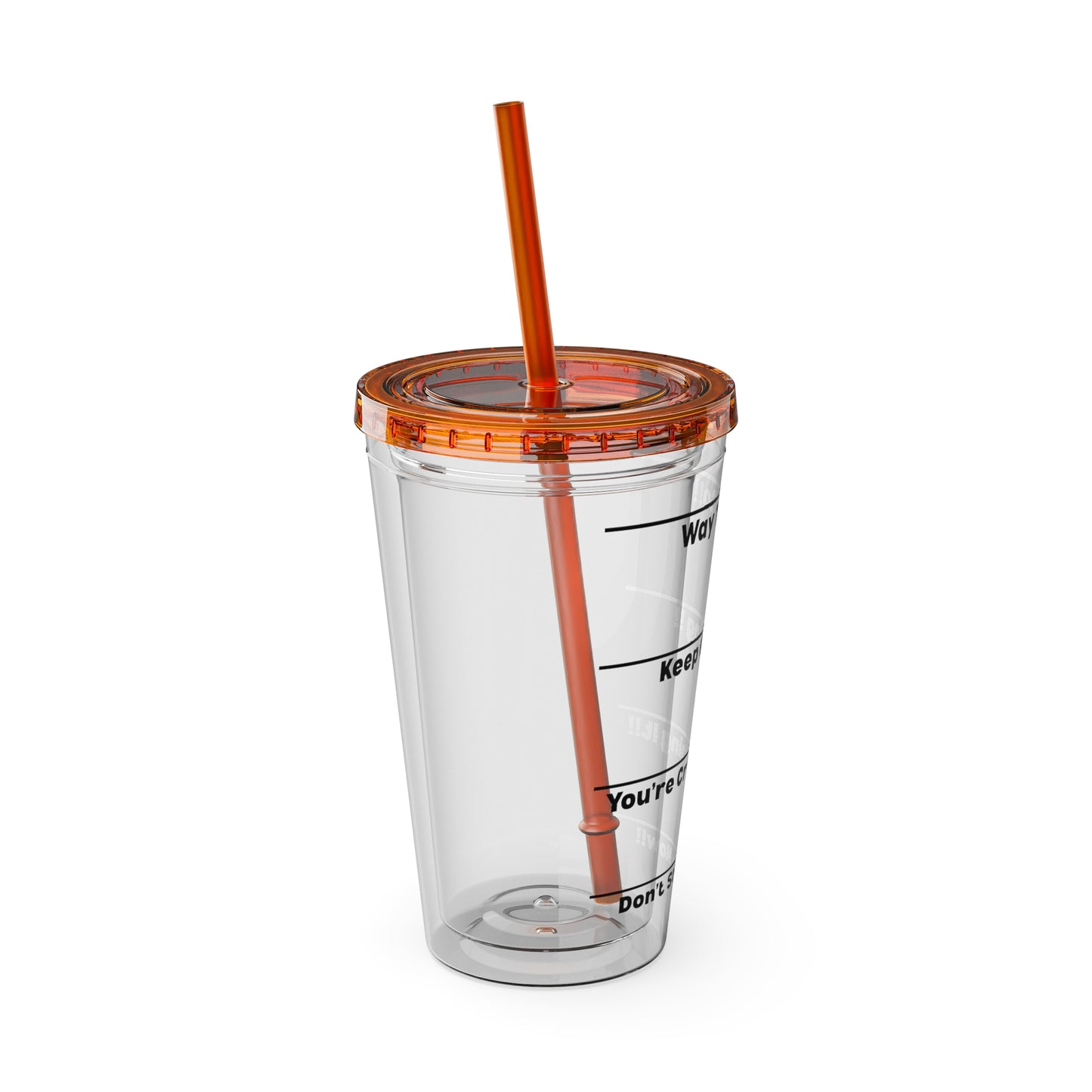 Inspirational Tumbler with Straw - 16oz 'Keep Going!' Motivational Drinkware