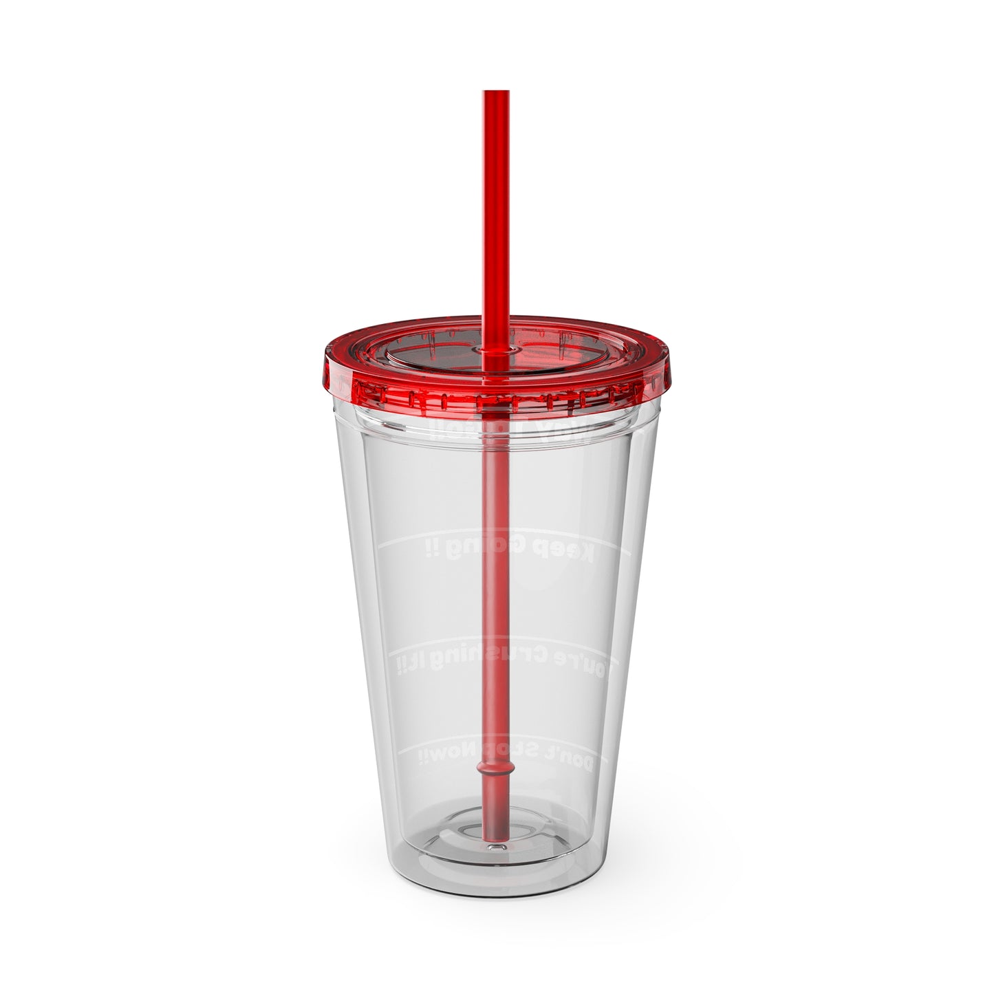 Inspirational Tumbler with Straw - 16oz 'Keep Going!' Motivational Drinkware