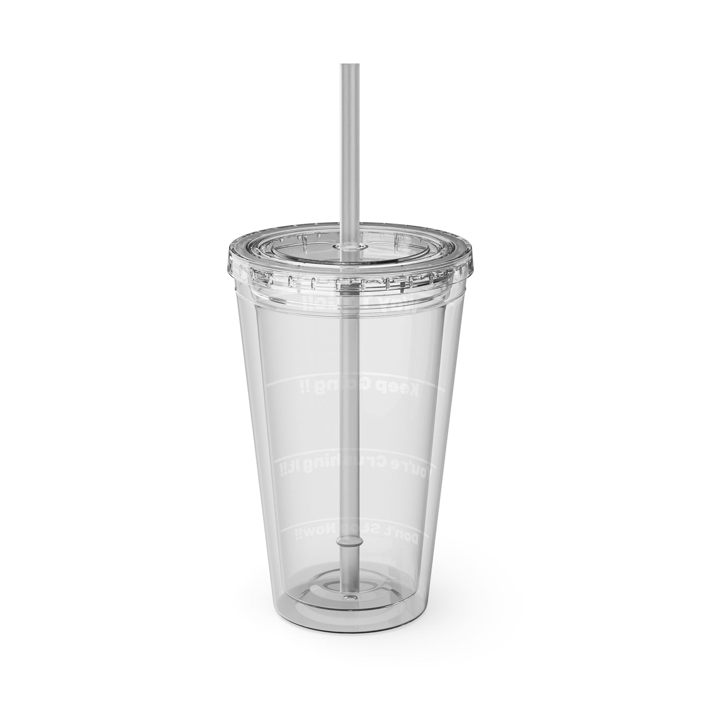 Inspirational Tumbler with Straw - 16oz 'Keep Going!' Motivational Drinkware