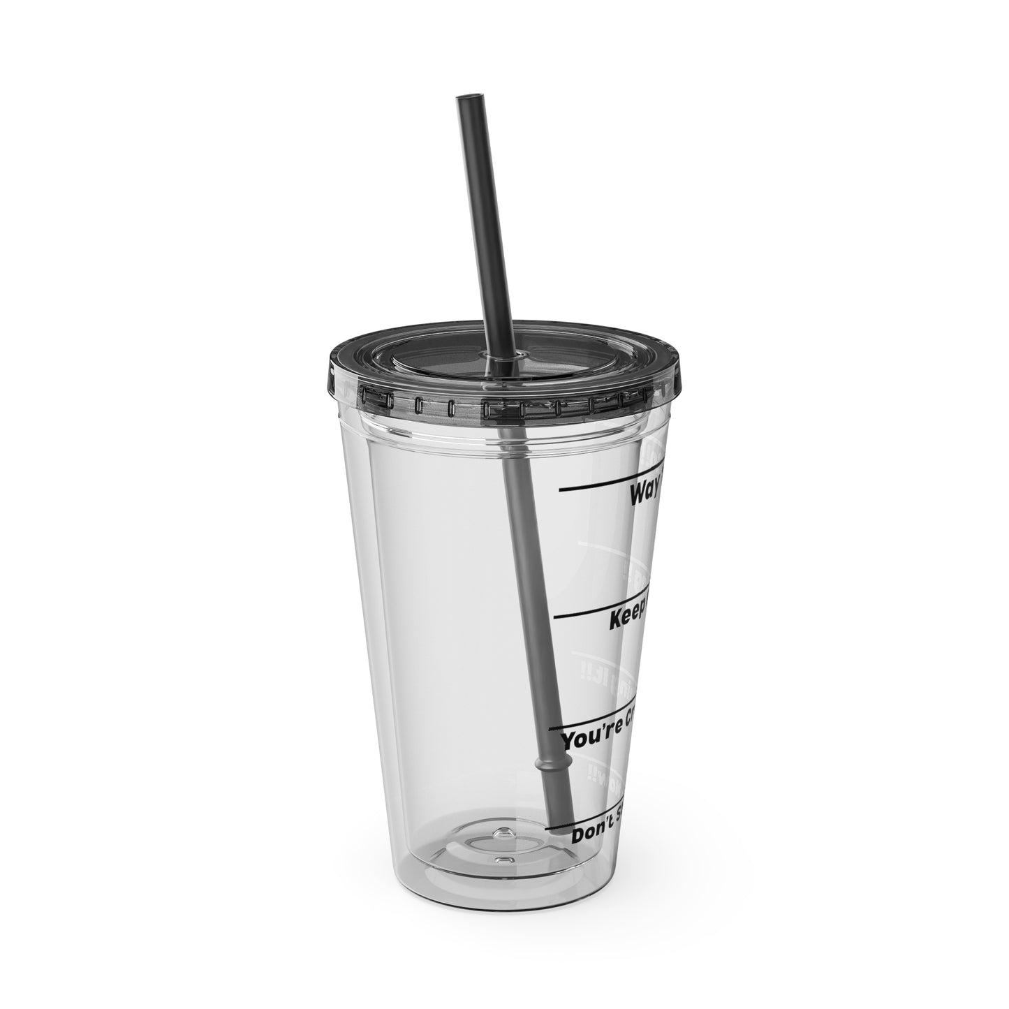 Inspirational Tumbler with Straw - 16oz 'Keep Going!' Motivational Drinkware