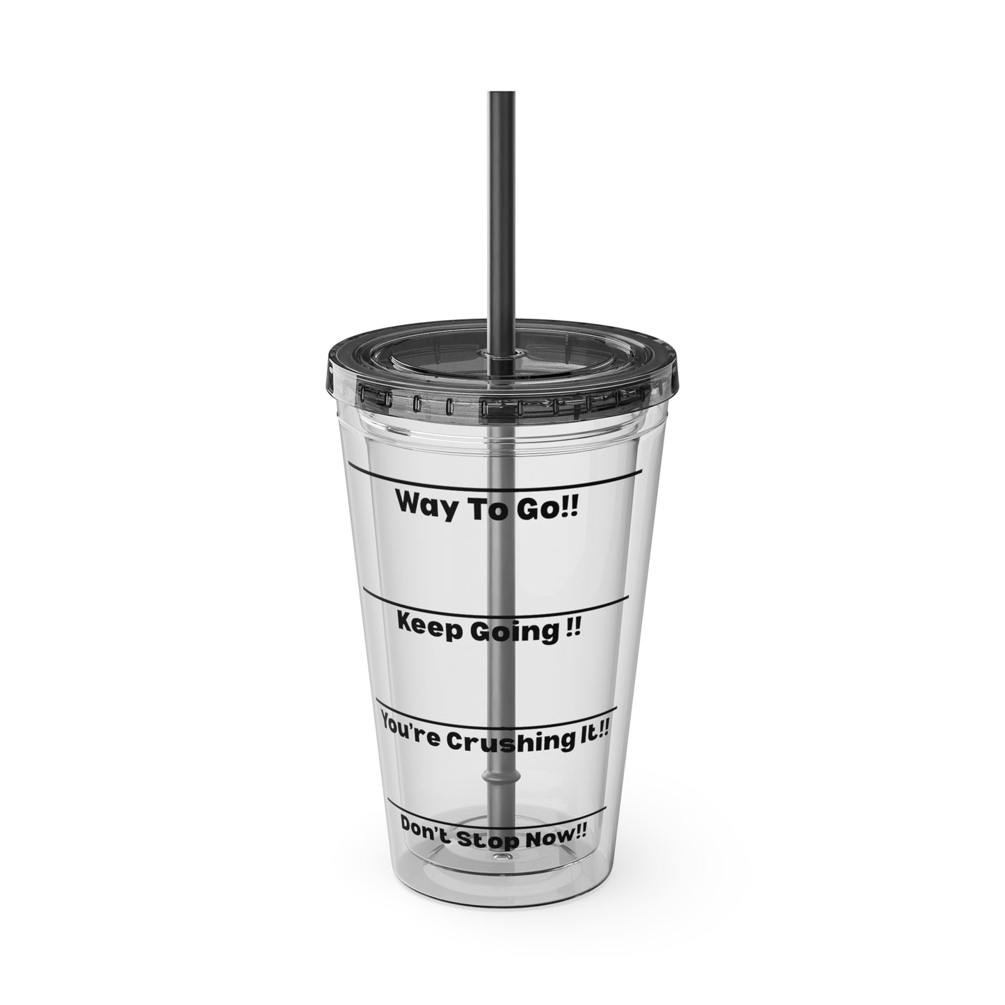 Inspirational Tumbler with Straw - 16oz 'Keep Going!' Motivational Drinkware