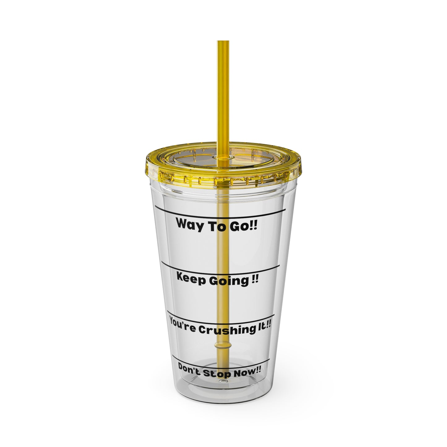 Inspirational Tumbler with Straw - 16oz 'Keep Going!' Motivational Drinkware
