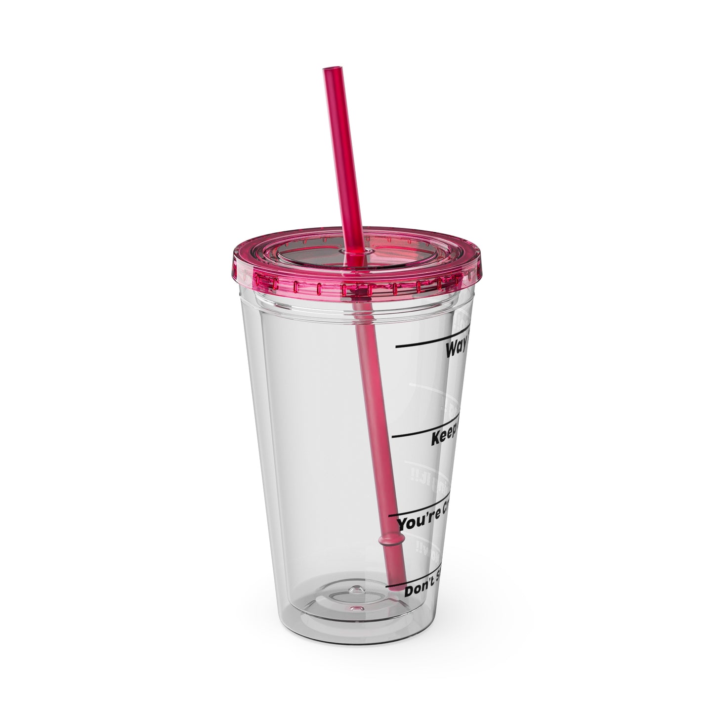 Inspirational Tumbler with Straw - 16oz 'Keep Going!' Motivational Drinkware