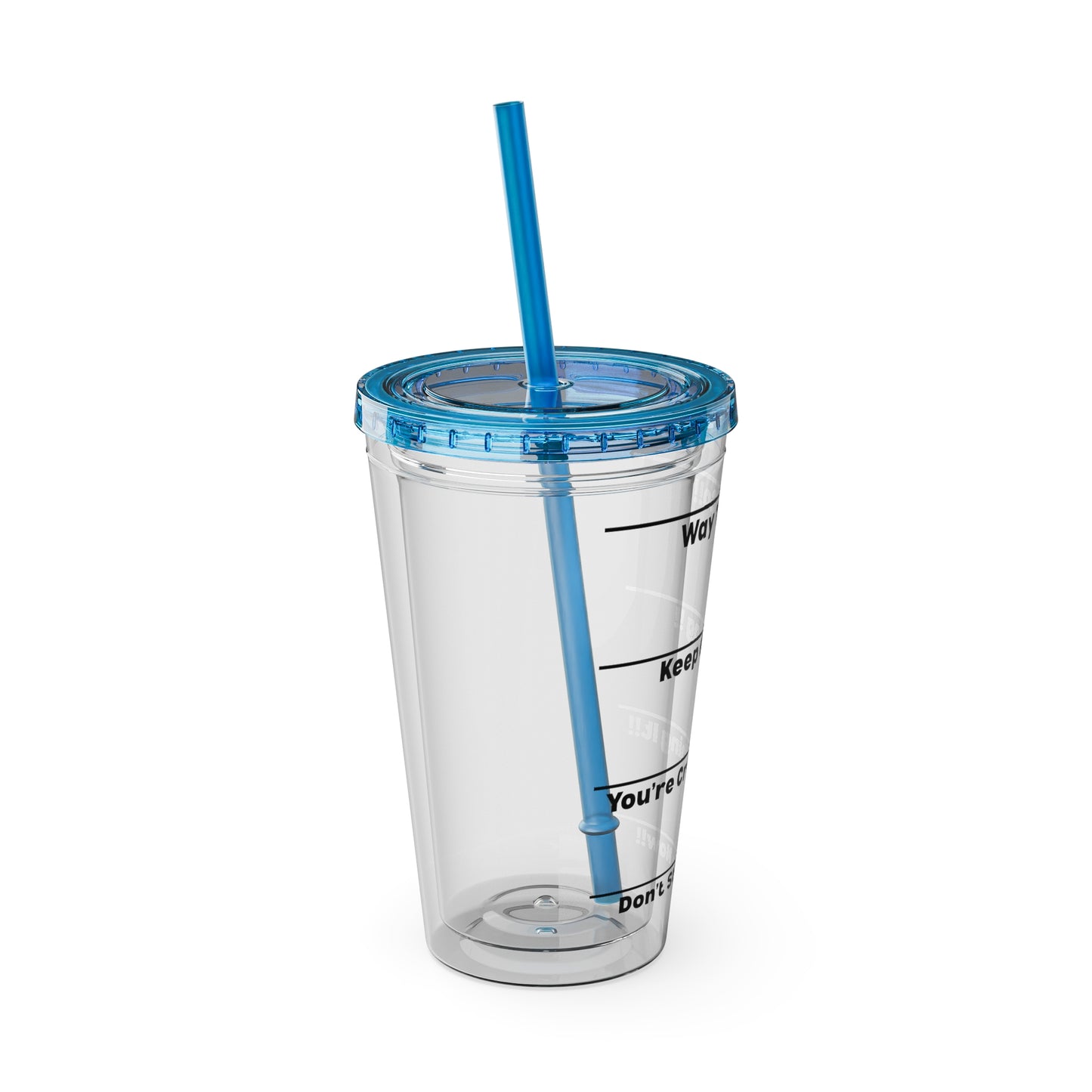 Inspirational Tumbler with Straw - 16oz 'Keep Going!' Motivational Drinkware