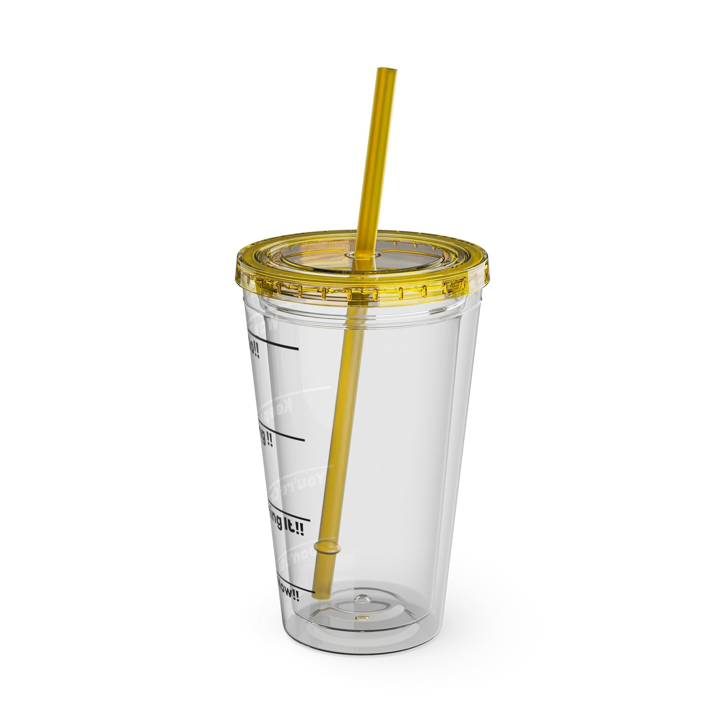 Inspirational Tumbler with Straw - 16oz 'Keep Going!' Motivational Drinkware
