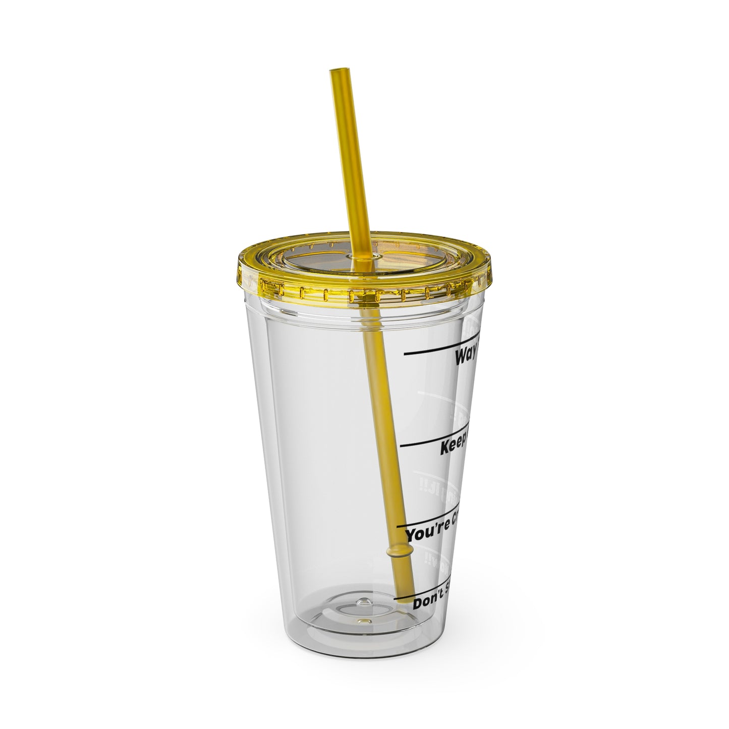 Inspirational Tumbler with Straw - 16oz 'Keep Going!' Motivational Drinkware
