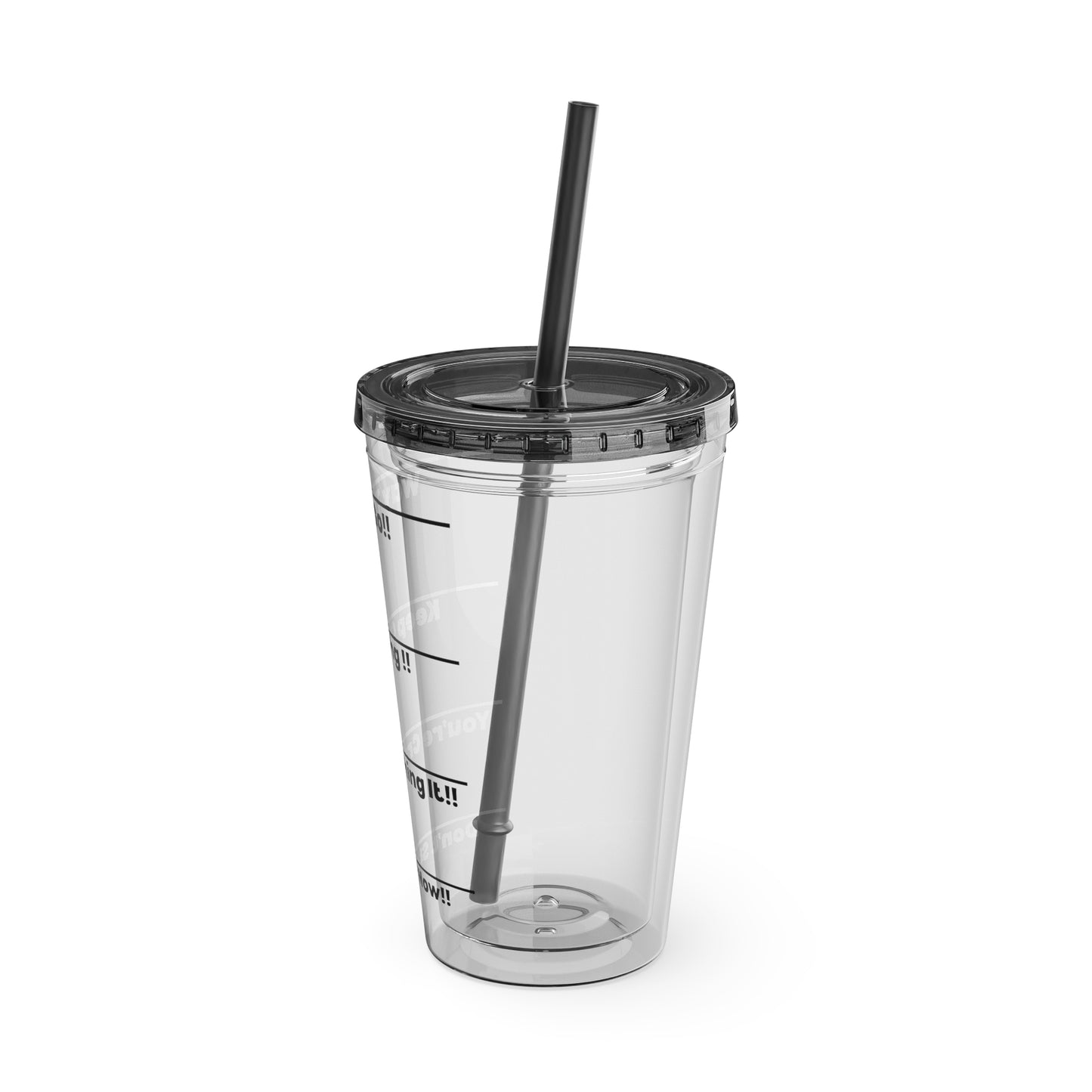 Inspirational Tumbler with Straw - 16oz 'Keep Going!' Motivational Drinkware