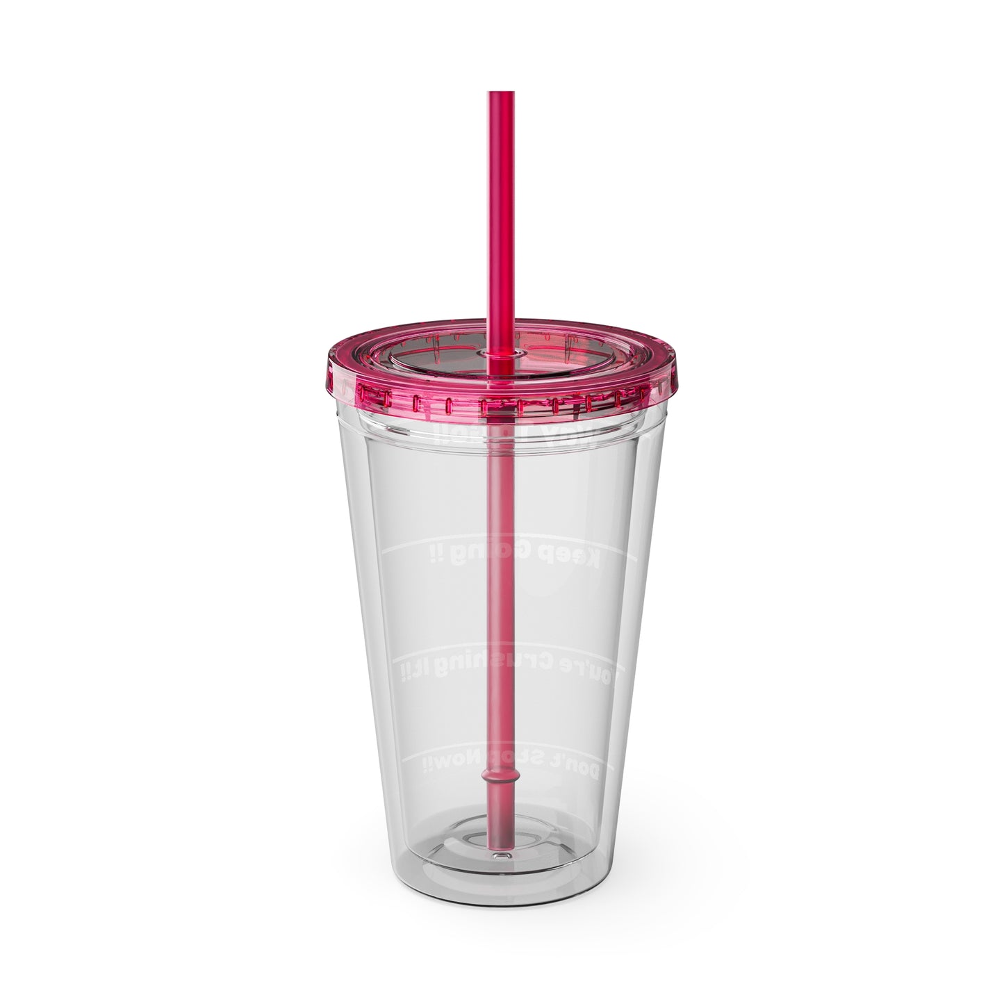 Inspirational Tumbler with Straw - 16oz 'Keep Going!' Motivational Drinkware
