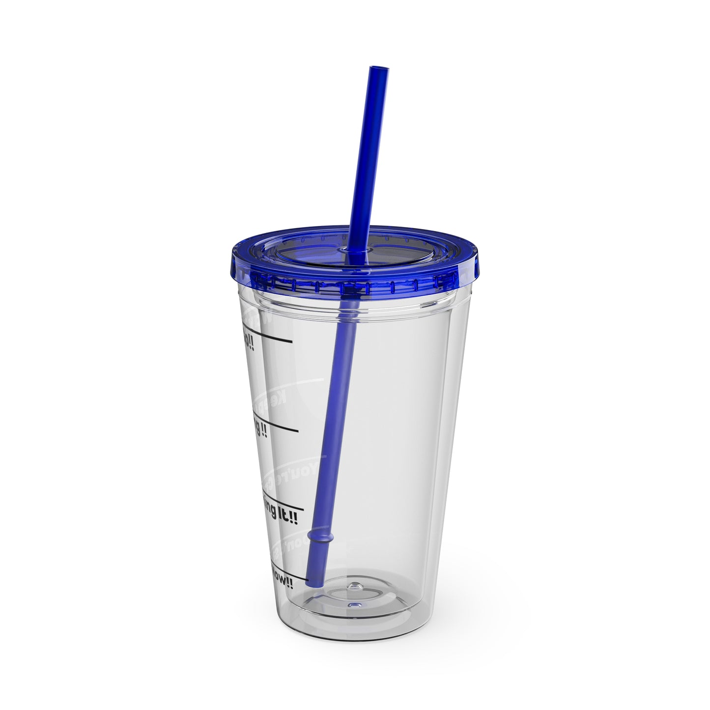 Inspirational Tumbler with Straw - 16oz 'Keep Going!' Motivational Drinkware